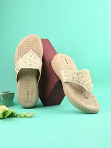 DressBerry Embellished T-Strap Flats