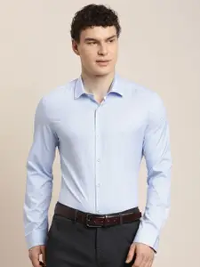 Turtle Classic Slim Fit Printed Cotton Formal Shirt