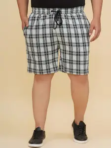 John Pride Plus Size Men Checked Cotton Shorts