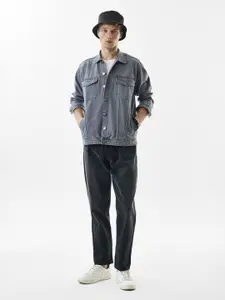 Snitch Relaxed Fit Spread Collar Denim Jacket