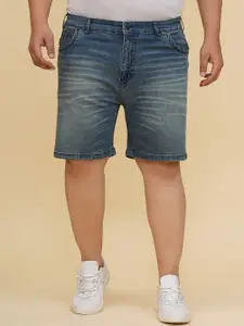 John Pride Plus Size Men Mid-Rise Stretchable Denim Shorts