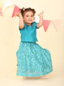 Fabindia Girls Printed Ready to Wear Lehenga &