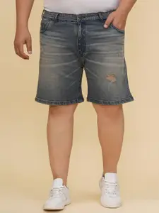 John Pride Plus Size Men Mid-Rise Stretchable Denim Shorts