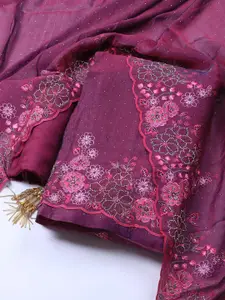Meena Bazaar Art Silk Unstitched Dress Material