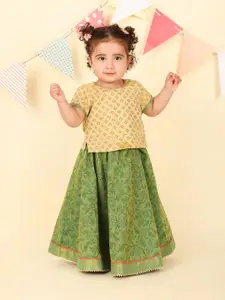 Fabindia Girls Printed Ready to Wear Lehenga &
