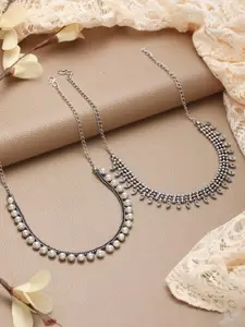 Anouk Pack Of 2 Silver-Plated Necklace