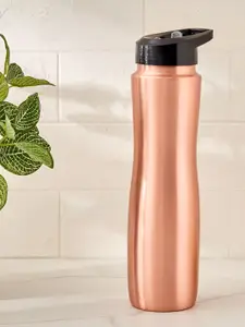 Home Centre Copper-Toned & Black Single Copper Solid Water Bottle