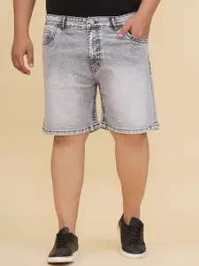 John Pride Plus Size Men Mid-Rise Stretchable Denim Shorts