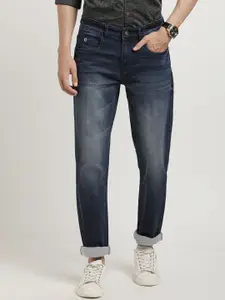 Turtle Men Narrow Tapered Fit Mid-Rise Light Fade Stretchable Jeans