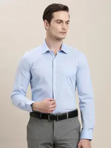 Turtle Spread Collar Long Sleeves Pure Cotton Classic Slim Fit Formal Shirt