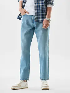 Snitch Men Relaxed Fit Mid-Rise Light Fade Pure Cotton Jeans