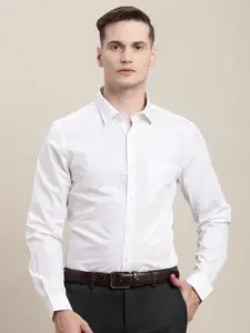 Turtle Spread Collar Long Sleeves Pure Cotton Classic Slim Fit Formal Shirt