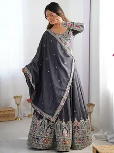 SHOPGARB Semi-Stitched Lehenga & Unstitched Blouse With Dupatta