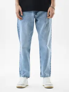 Snitch Men Relaxed Fit Mid-Rise Light Fade Pure Cotton Jeans