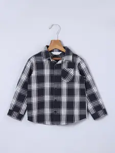 Beebay Boys Black Tartan Checked Casual Shirt