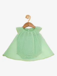 Creative Kids Green A-Line Romper Dress