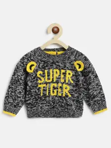 Chicco Boys Grey & Yellow Typography Printed Pullover