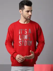 VIMAL JONNEY Men Red Printed Sweatshirt