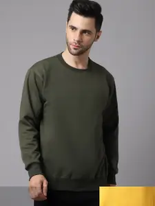 VIMAL JONNEY Men Pack Of 2 Green & Yellow Sweatshirt