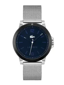 Lacoste Men Court Navy Blue Dial & Silver Toned Straps Analogue Watch 2011183