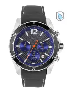 Lacoste Men Seattle Black Patterned Dial & Straps Analogue Chronograph Watch 2010752
