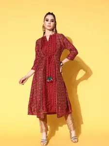 all about you Women Printed Bold Decorations Layered A-Line Kurta