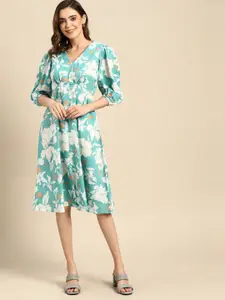 all about you Floral Printed Pure Cotton A-Line Dress