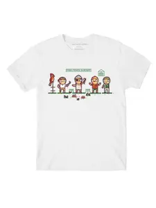 THREADCURRY Boys White Printed T-shirt