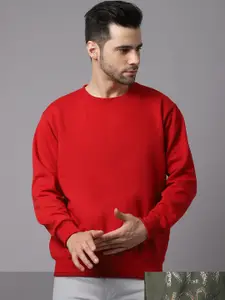 VIMAL JONNEY Men Pack Of 2 Red Solid Sweatshirt