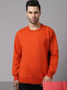 VIMAL JONNEY Men Pack Of 2 Orange & Peach Sweatshirt
