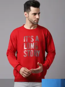 VIMAL JONNEY Men Red Printed Sweatshirt