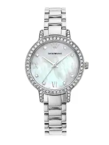Emporio Armani Women White Mother of Pearl Analogue Watch AR11484