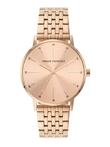 Armani Exchange Women Rose Gold-Toned Embellished Dial & Rose Gold-Plated Watch AX5581
