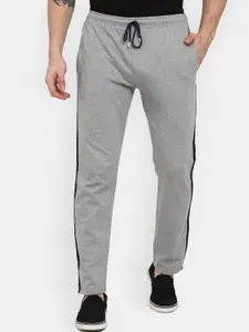 V-Mart Men Grey Solid Cotton Track Pants