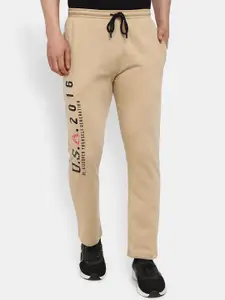 V-Mart Men Cream-Coloured Solid Cotton Track Pants