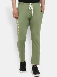 V-Mart Men Green Solid Cotton Track Pants