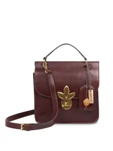 Hidesign Brown Leather Structured Satchel
