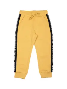 PLUM TREE Boys Orange Born to Win Printed Pure Cotton Jogger Track Pants
