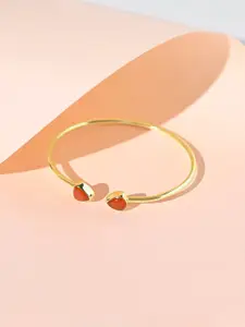 Mikoto by FableStreet Women Gold Plated & Red Brass Carnelian Handcrafted Cuff Bracelet