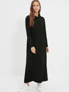 Trendyol Women Black Solid Shirt Maxi Dress