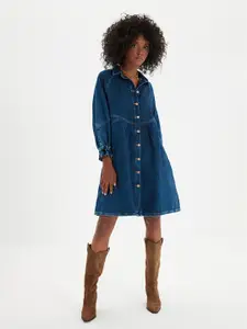 Trendyol Women Blue Shirt Dress