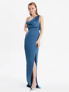 Trendyol Women Navy Blue Cowl Neck Maxi Dress