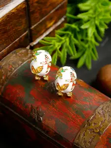 YouBella White Gold-Plated Textured Studs