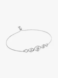 Mikoto by FableStreet 925 Sterling Silver Rhodium-Plated Zircon Handcrafted Bracelet