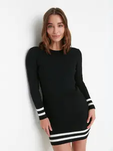 Trendyol Women Black Solid Jumper Mini Dress