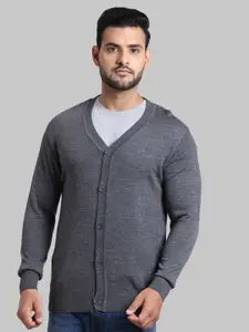 ColorPlus Men Grey Cardigan Sweater