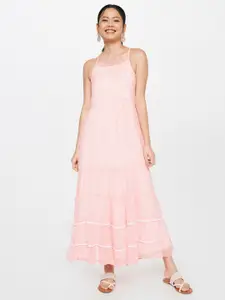 Global Desi Pink Floral Printed Maxi Dress