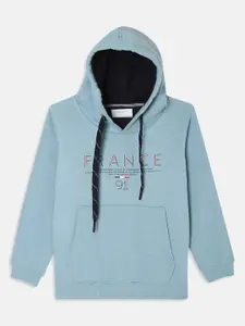 Octave Boys Green Printed Hooded Sweatshirt