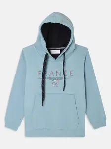 Octave Boys Green Printed Hooded Sweatshirt