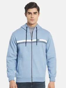 Octave Men Blue Hooded Sweatshirt